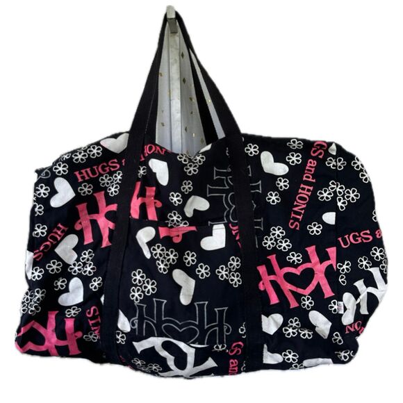 Hugs And Honis Hawaiian Designer Vintage Rare Pop Art Large Canvas Duffle Bag - Picture 1 of 9